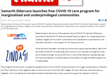 Samarth Eldercare launches free COVID-19 care program for marginalised and underprivileged communities